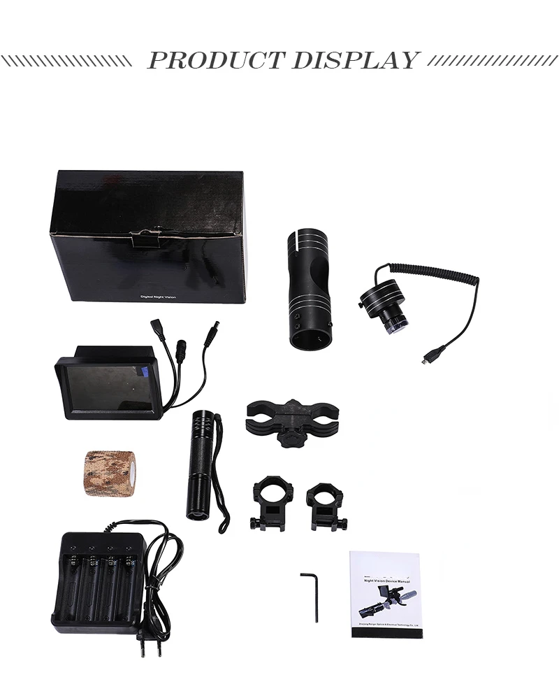 Infrared Night Vision DIY Assembly Display Screen IR Flashlight Camera lens Sight Scope Hunting Tactical Day & Night Switching