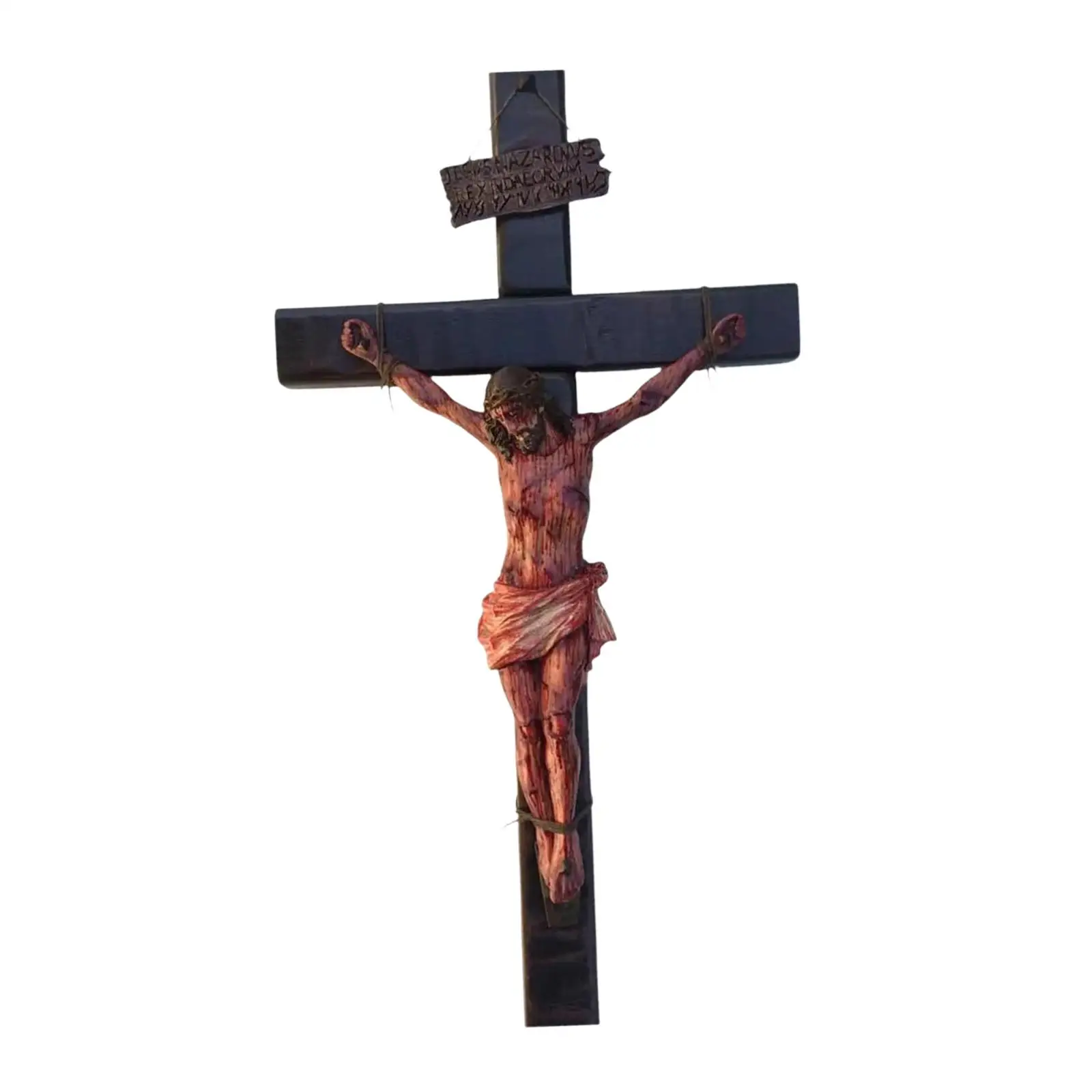 Jesus Crucifix Crosses Figurine Religious Gift Catholic Crucifix Wall Cross for Cabinet Living Room Yard Outdoor Bedroom