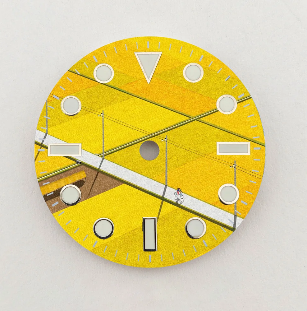 Nh35 dial natural paisagem criativa dial 28.5mm dial nh36 dial cor personalizada se encaixa nh35/36 movimento relógio peças de substituição