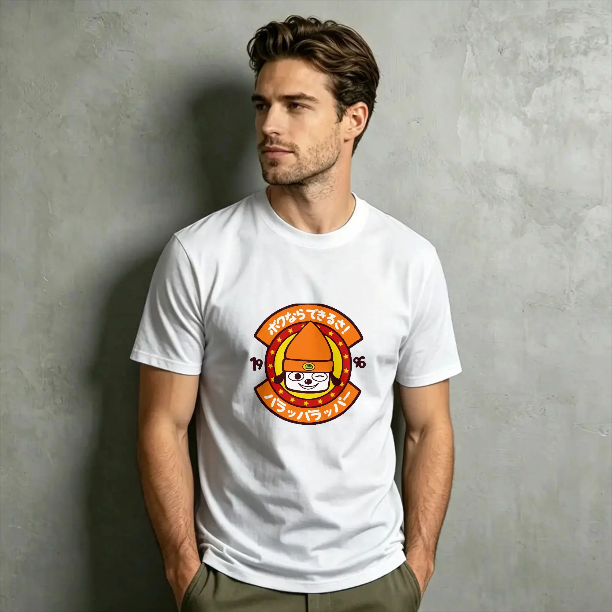 PA-PaRappa The Rapper Game Men T Shirt  Awesome Tees Short Sleeve Round Neck T-Shirt Cotton Printed Clothes