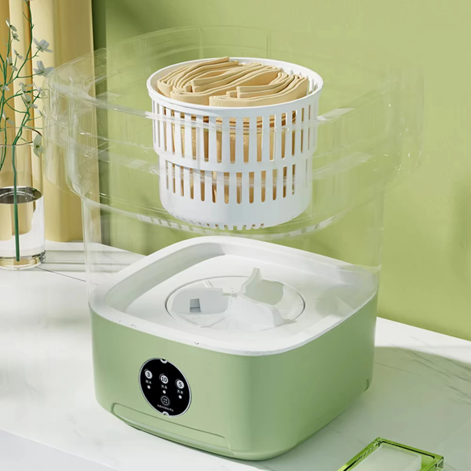 6L 11L Folding Portable Washing Machine Big Capacity with Spin Dryer Bucket  Clothes Travel  Underwear Socks Mini Washer