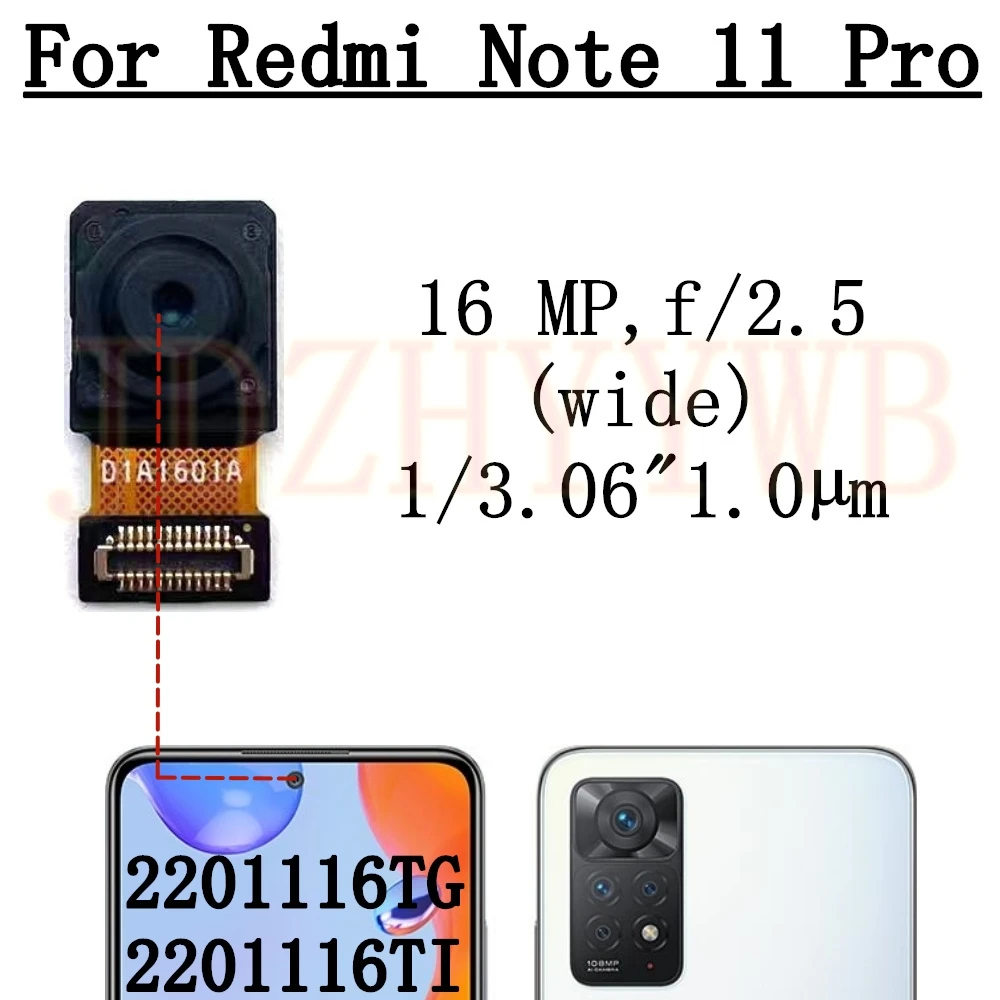 Front Rear Camera For Xiaomi Redmi Note 11 Pro 11pro 4G Frontal Selfie Main Wide Back Facing Camera Module Flex Cable