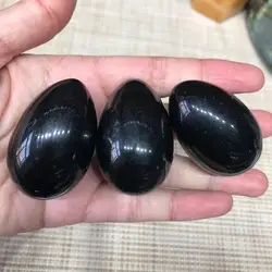 1pcs Natural Black Obsidian Egg Polished Stone Yoni Egg Crystal Healing Reiki Metaphysical Powerful Meditation