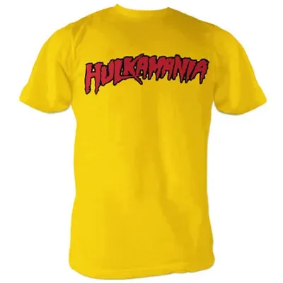 Adult Hulk Hogan Hulkamania Halloween Cosplay Costume T-Shirt WWF Yellow TeeShort sleeve