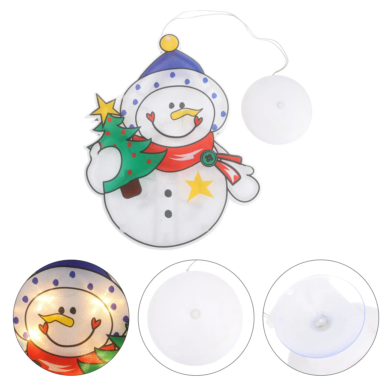 

Новогодняя декоративная лампа-снеговик на присоске, портативный легкий светильник для окон, для романтического оформления вечеринок
