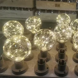 Ampoules à filament LED G95 colorées, ampoule en fil de cuivre ciel étoilé, lampe à cordes de Noël, verre pour décoration intérieure de Noël, 2 pièces, 1 pièce