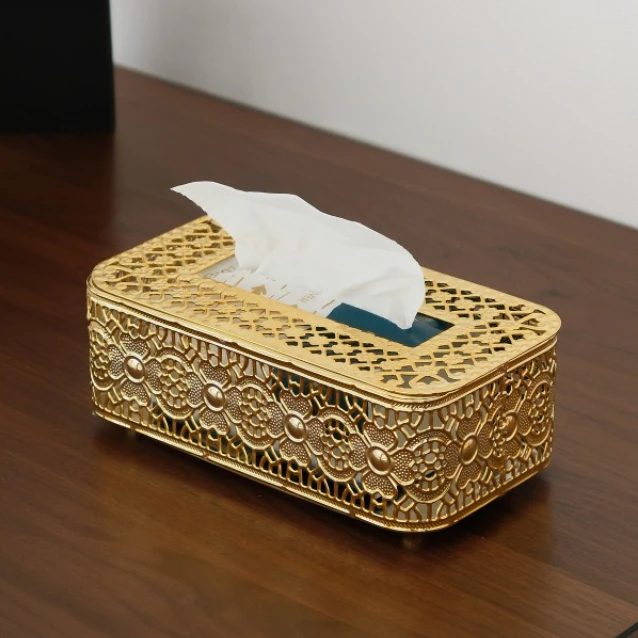 

Iron Tissue Box High Aesthetic Desktop Napkin Holder Minimalist Creative Paper Box for Living Room Bedroom Coffee Table Decor