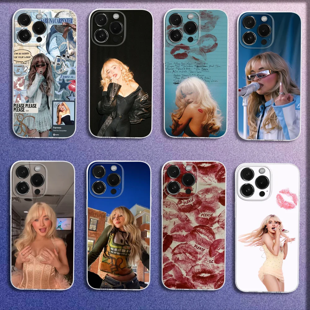

Singer S-Sabrina C- Carpenter Phone Case For iPhone 16,15,14,13,12,11 Plus,Pro,Max,XR,XS,Plus,E,Mini Transparent Cover