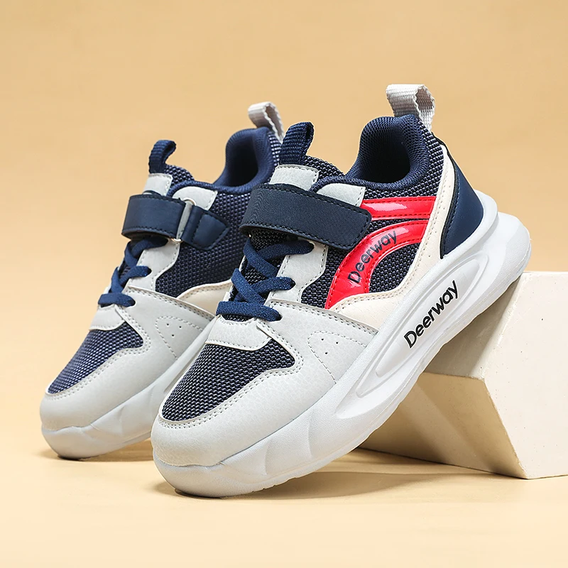 

Детские весенне-летние баскетбольные кроссовки, удобная и прочная повседневная спортивная обувь, модель DEH-7701.