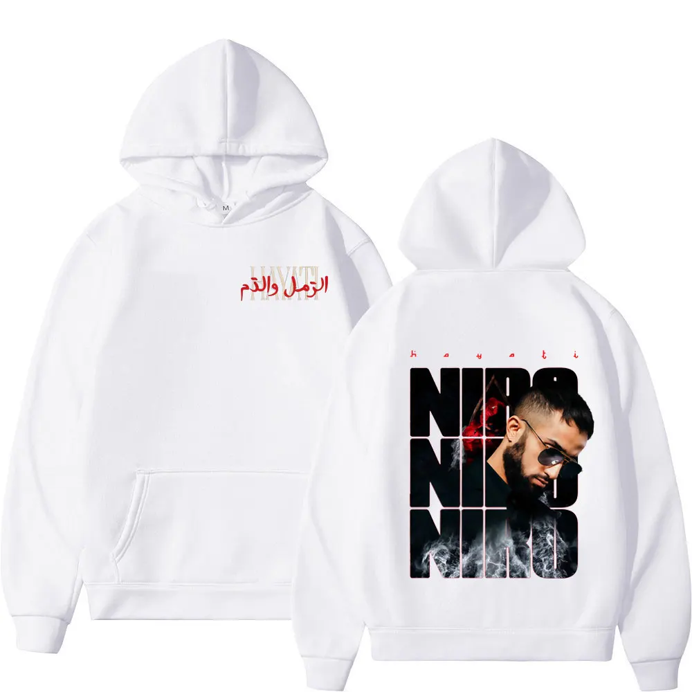 مغني الراب نيرو OX7 ألبوم الوجهين مطبوعة هوديي بأكمام طويلة فضفاضة عادية الهيب هوب الشارع الشهير فاسق الرجال النساء البلوز الخريف