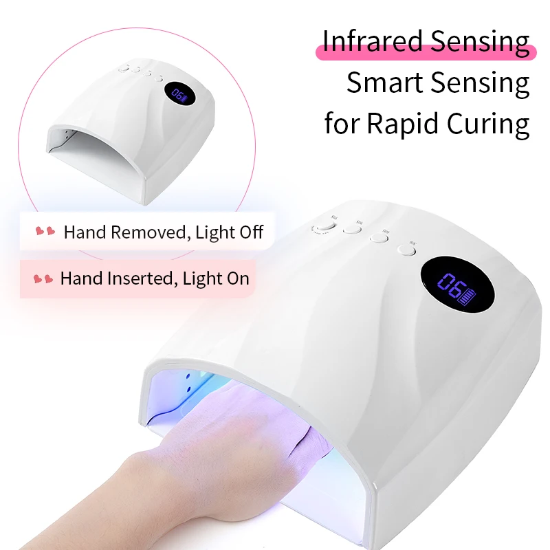 45개 LED 네일 드라이어 LED 네일 램프 UV 램프, 모든 젤 네일 폴리쉬 경화용, 모션 센서 내장, 매니큐어 페디큐어 살롱 도구, 넓은 공간 사용 가능