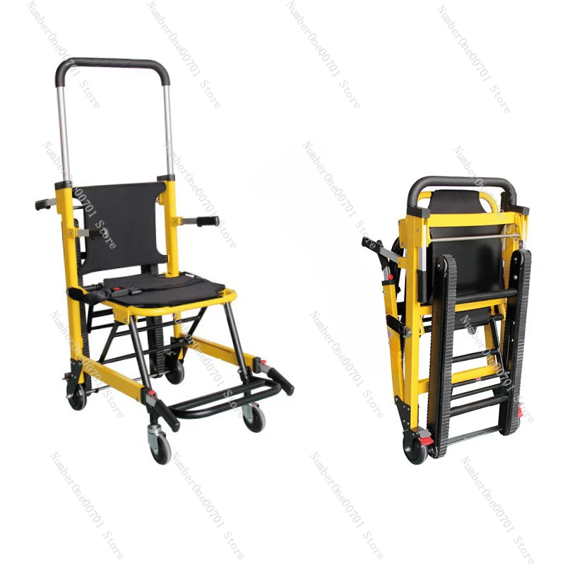 Manual Stair Climbing Chair Foldable Emergency Stair Lift Wheelchair Aluminum Alloy Up and Down Stairs Climbing Machine