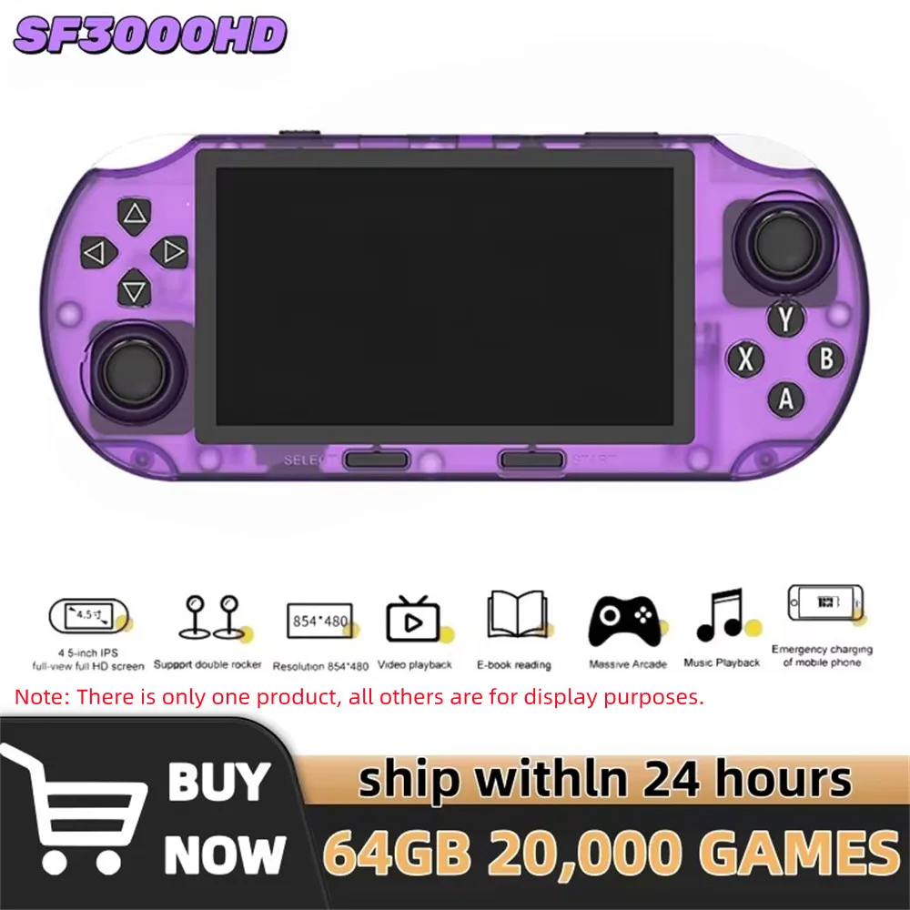 Retro Handheld Video Game Console Classic Games Pocket Player with 4.5 Inch IPS Screen 3000mAh Portable Linux System