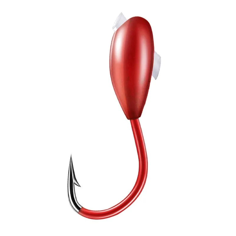 10/20/30pcs Fishing Barbed Hook 0.1#-0.8# Red Worm Overturned Head Lifelike Lure Bait Carp Fishhooks Fishing Tackle Accessories