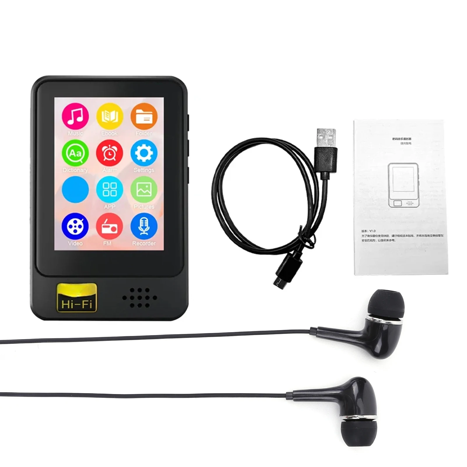 طالب ووكمان بشاشة لمس كاملة MP3 ومشغل MP4 ، متوافق مع بلوتوث من من من من من من من من ضمن ضمن مجموعة ال 8 ، محب موسيقى 16 32 64 جيجابايت ، 1.8 بوصة