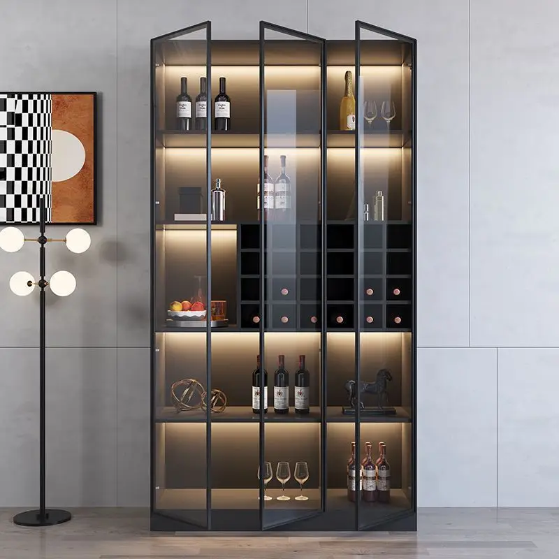 Armadietto di fascia alta di lusso con luce da pavimento a parete, semplice e moderno, personalizzabile, per la casa, il soggiorno
