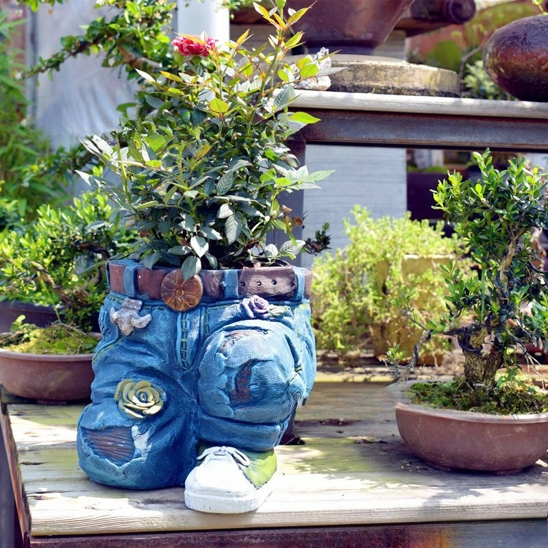 

Garden Jeans Flower Pot Ornaments Creative Specialty Home Courtyard Outdoor Art Crafts