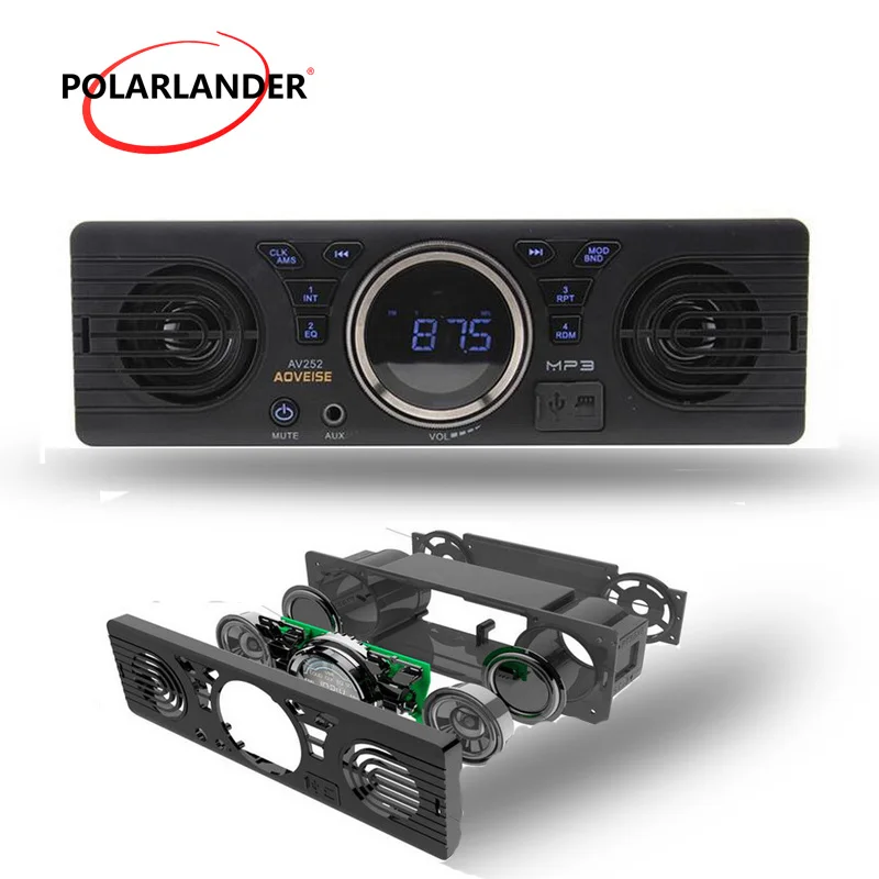 

Car Radio MP3 Player Built-in 2 Speakers 12V Bluetooth Handfree FM USB AUX IN Audio in Dash Stereo with SD Card Stealth Antenna