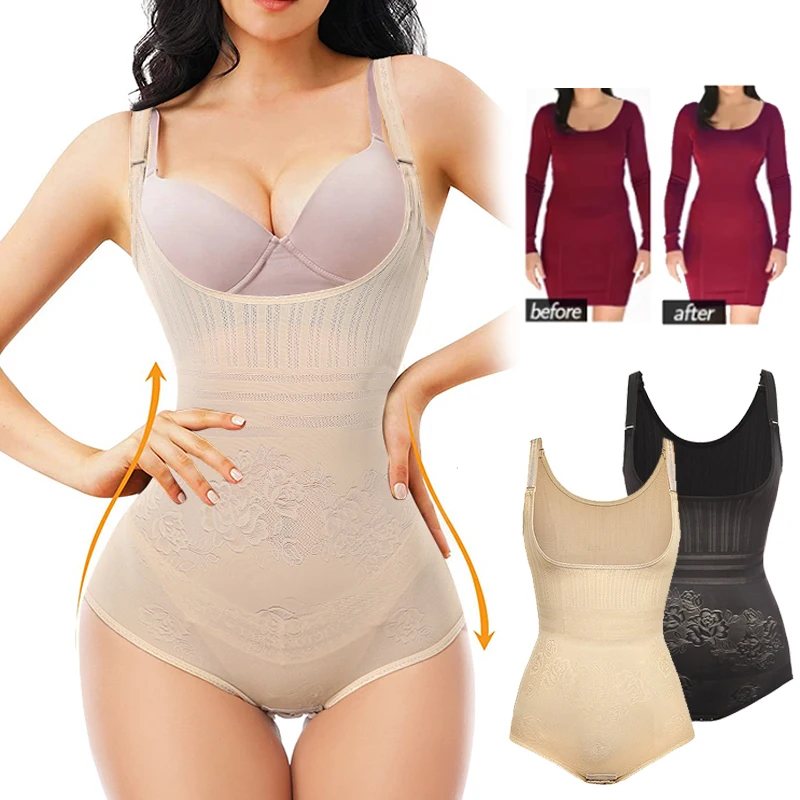 

Womens Full Body Shaper Seamless Open Bust Waist Cinchers Body Shaper Firm Tummy Control Shapewear Bodysuit Slimming Underwear