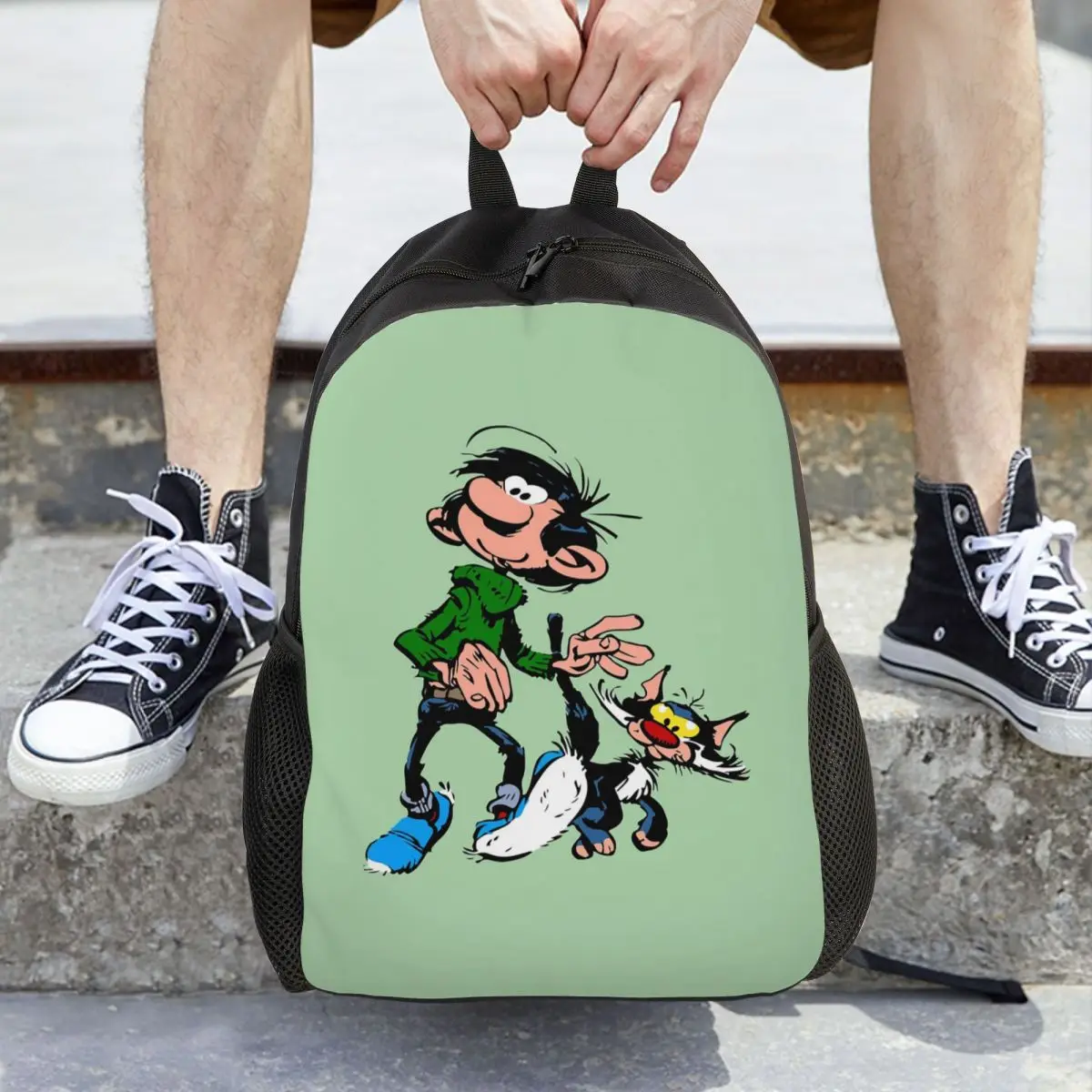 

Рюкзак Gaston Lagaffe Big Ben Head, вместительный рюкзак для детей, школьная сумка, сумки на плечо для мужчин и женщин