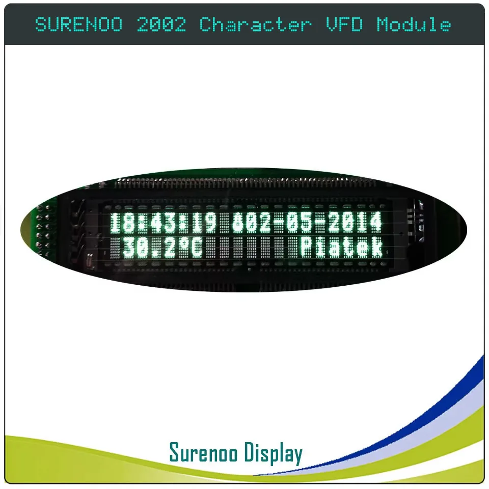 Surenoo 20X2 Parallel Serial SPI VFD Display Screen LCD Module KH202SD58R1-M M202SD16LA HLD202S8J01 20T202DA1J