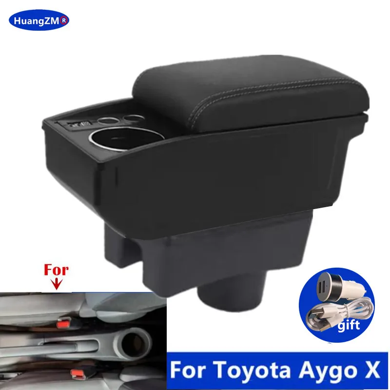 Für Toyota Aygo X Armlehnenbox für Toyota Aygo Auto-Armlehnen-Aufbewahrungsbox Getränkehalter Spezielles Nachrüstzubehör für den Innenraum