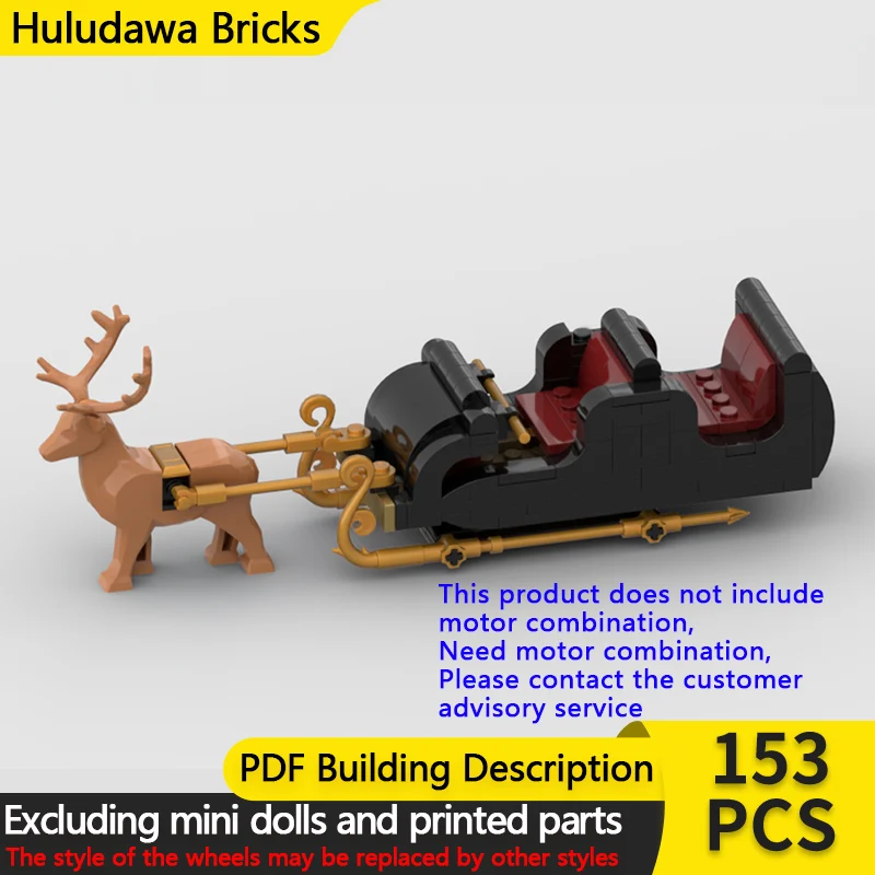 

Модель городской автомобиль MOC, строительные кирпичи, рождественские открытые пассажирские сани, модульная технология, детские праздничные подарки, сборные игрушки, костюм