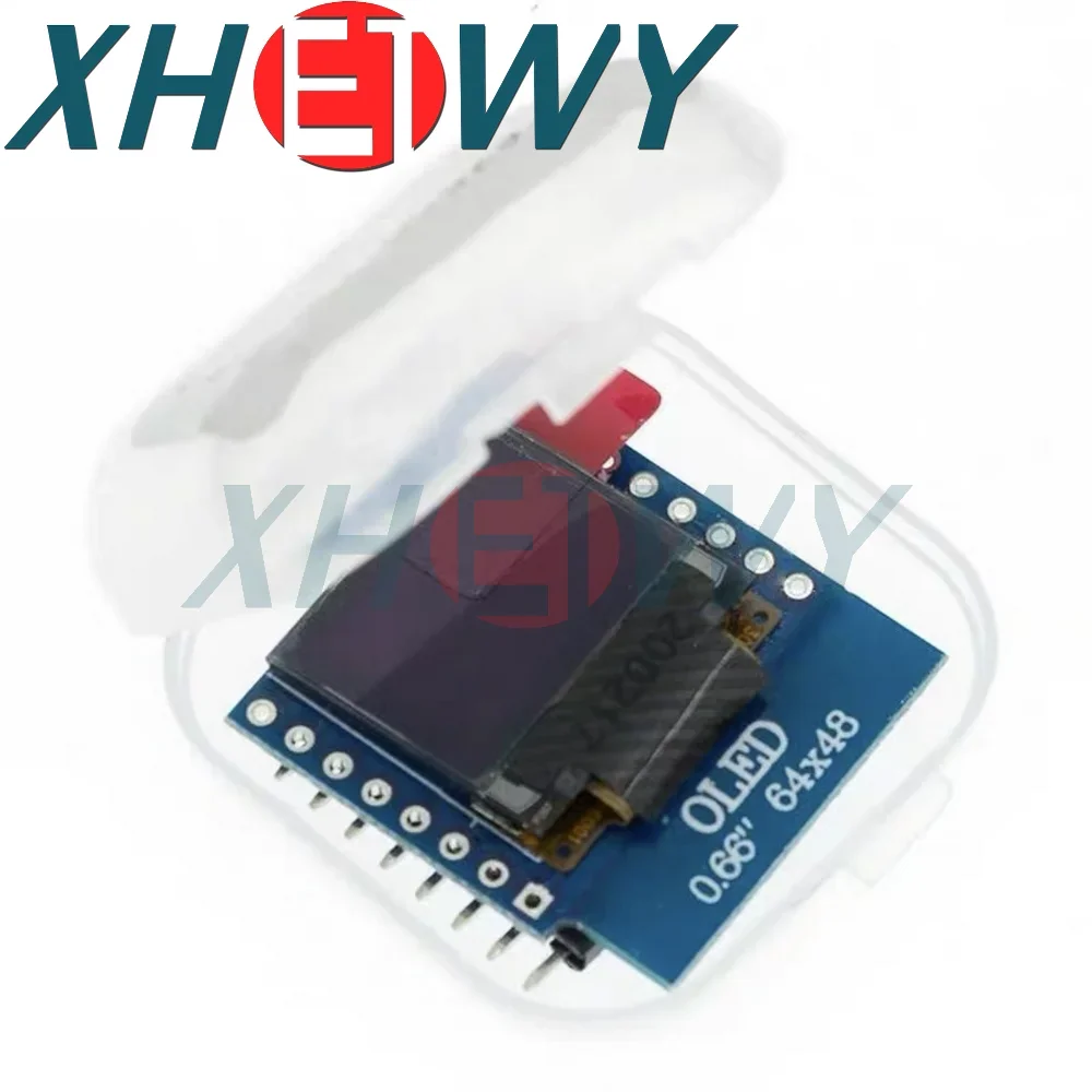 شاشة عرض LCD LED OLED مقاس 0.66 بوصة متوافقة مع WEMOS D1 MINI ESP32 64X48 شاشة 0.66 بوصة وحدة oled مقاس 0.66 بوصة IIC I2C