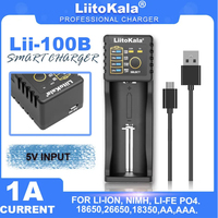 LiitoKala Lii-100 Lii-100B Lii-100C 21700 Battery Charger For 18650 18350 26650 16340 RCR123 14500 3.7V 1.2V Ni-MH Ni-Cd