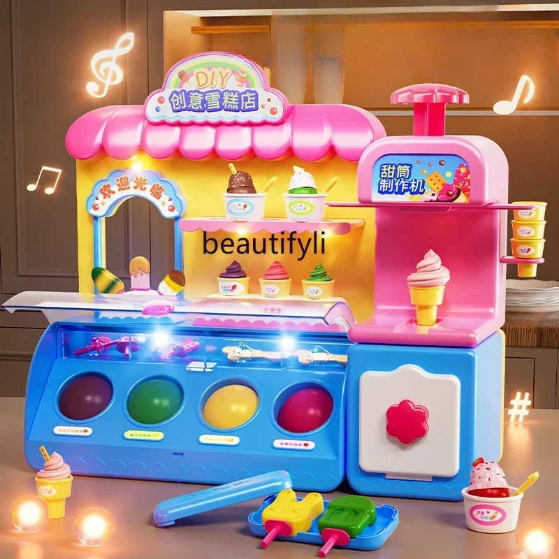 Verjaardagscadeautjes voor kinderen Meisjes DIY ijs klei machine speelgoed 3-6 jaar oude kleuterschool geschenken