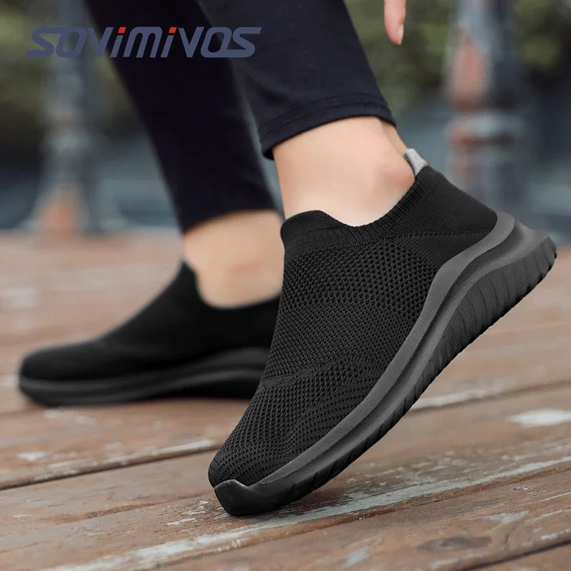 Men\'s Mesh Slip on Walking Loafer Shoes Memory Foam Arch Support Slip Resistant Work Drving Tennis Sneaker for Women