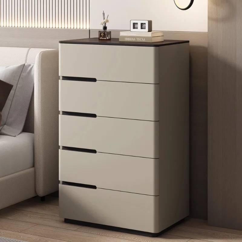 

Beige Bedroom Tall Nightstands Storage Wooden Nordic Living Room Bedside Table Luxury Space Saving Szafki Nocne Furniture Home