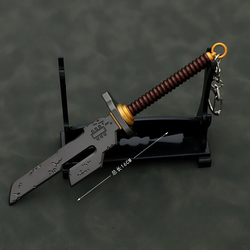 柔術かいせんアニメ刀、藤黒刀周辺侍金属武器、モデルアクセサリー、男の子向けクラフトギフト、おもちゃ、16cm