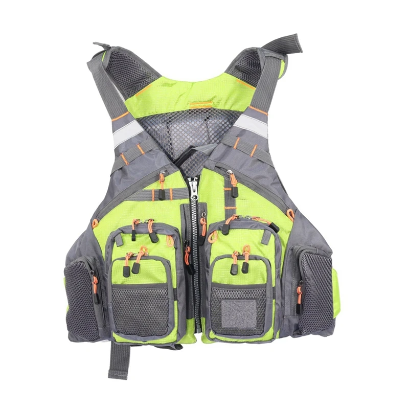 

NALFI-Fishing Life Jacket Vest Outdoor Sports Fly Swimming Adjustable Vest Fishing Tackle Fluorescent