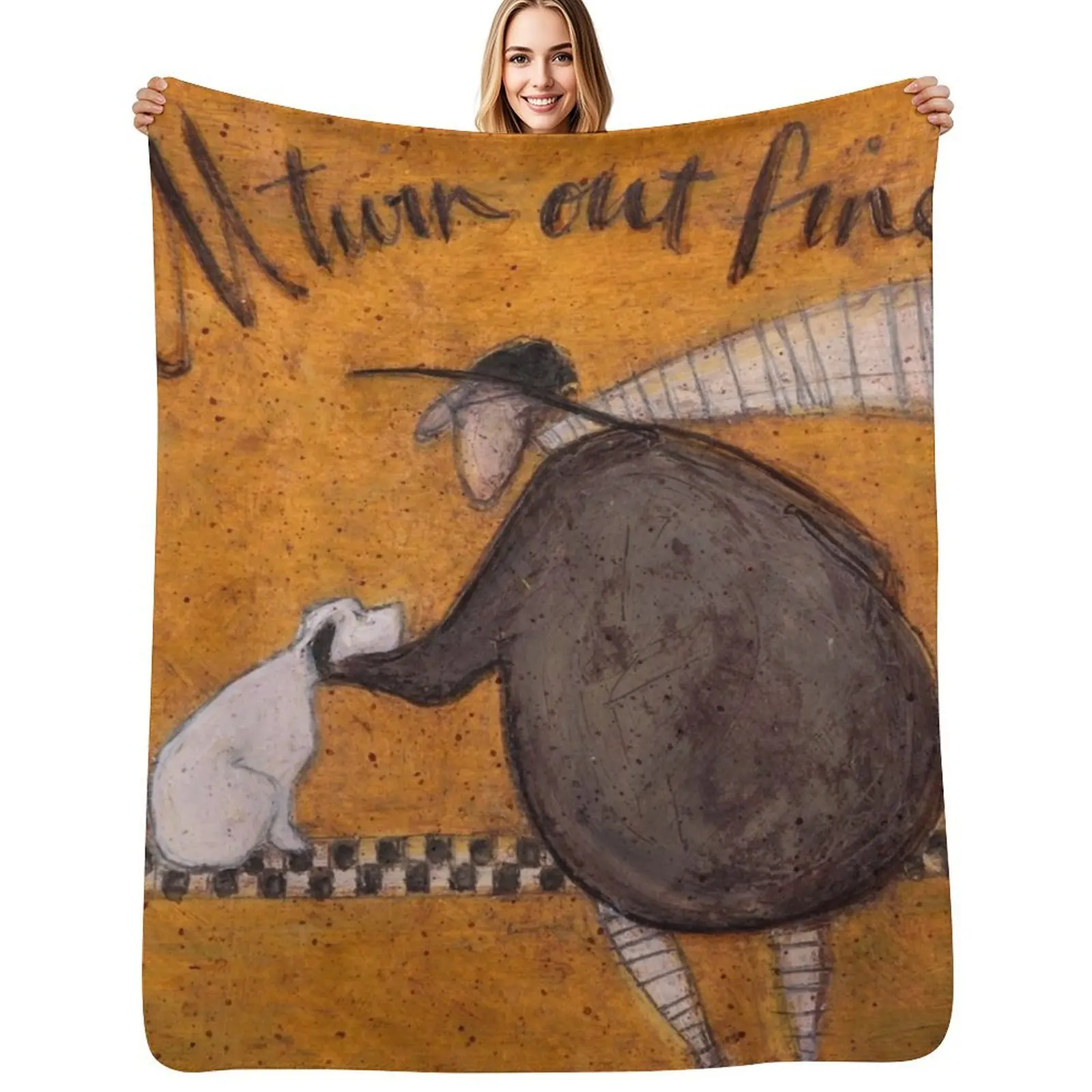 It Will Turn Out Fine Sam Toft Throw Blanket Soft Warm Blanket Gift for Grandparents