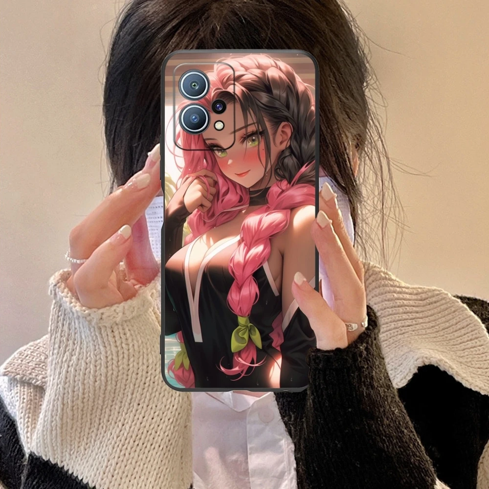 Demon Slayer Mitsuri Mobile Phone Case for Huawei P60 P50 P40 P30 P20 P10 P9 P8 Pro Lite Plus Black Soft Phone Cover Shell