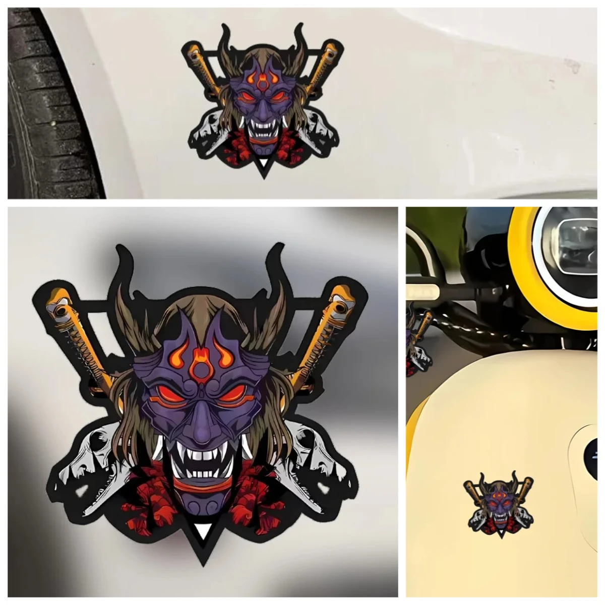 

Haunted Warrior Motorcycle Stickers - Waterproof Vinyl Decals for Motorcycle/Car/Electric Scooter - Durable Auto Decor