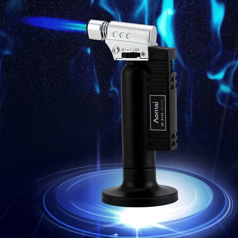 

High Power Welding Gun Windproof Jet Blue Flame Butane Gas Torch Lighter Safety Lock Switch Outdoor BBQ Kitchen Cigar Lighters