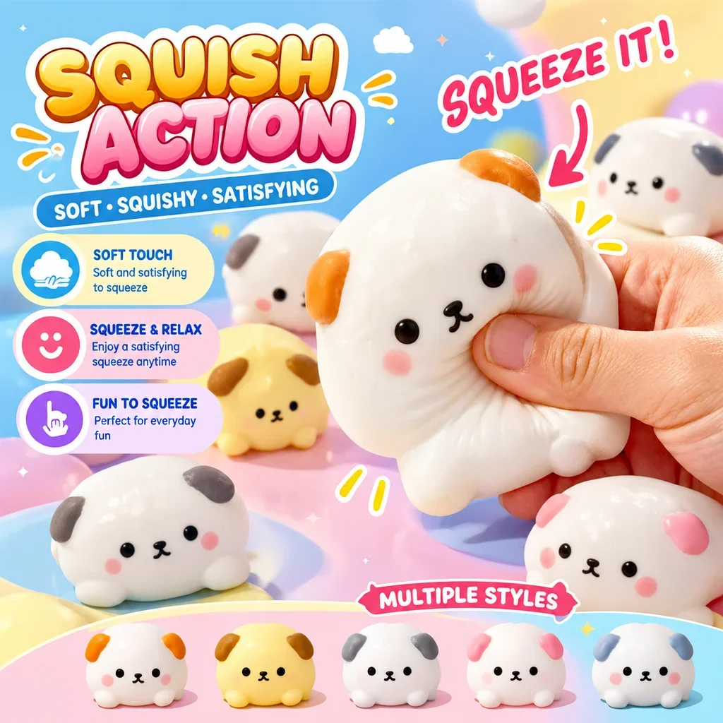Hot Simulation Building Blocks Clay Handmade Squishy Ball Butter Stick Pug Strawberry Cabbage Stress Relief Fidget Squishy Toy
