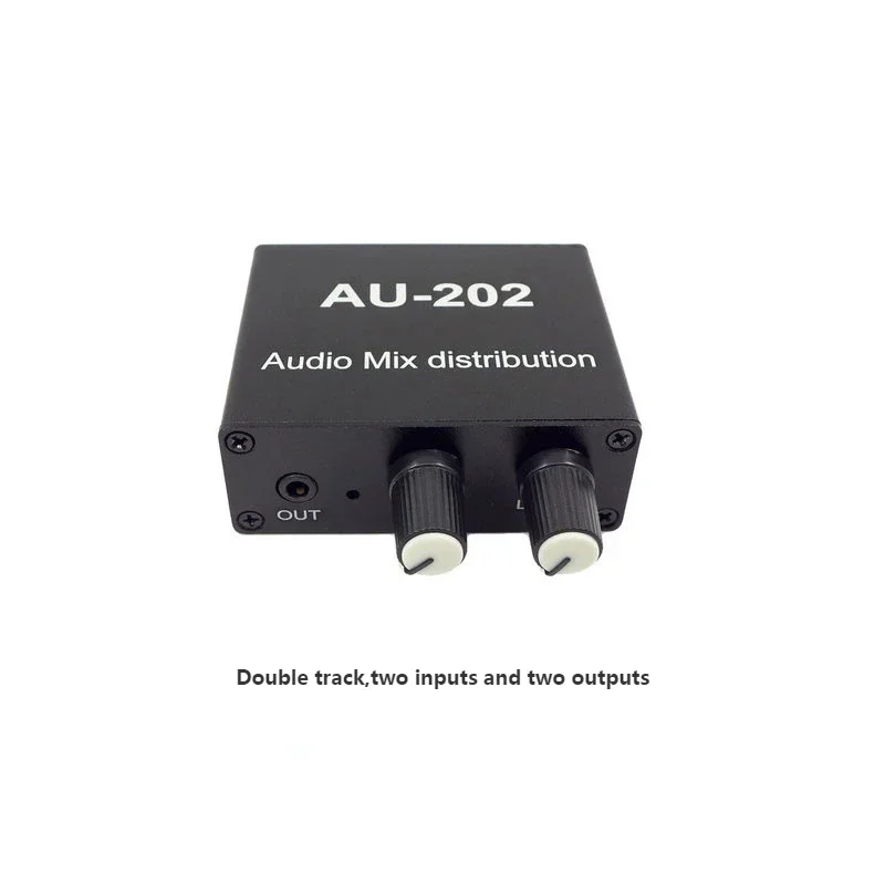 

2 Input 2 Output Stereo Audio Mixer Distributor Separator Spliter DC 5-24V 3.5mm Sound Mixer for Power Amplifier Volume Control