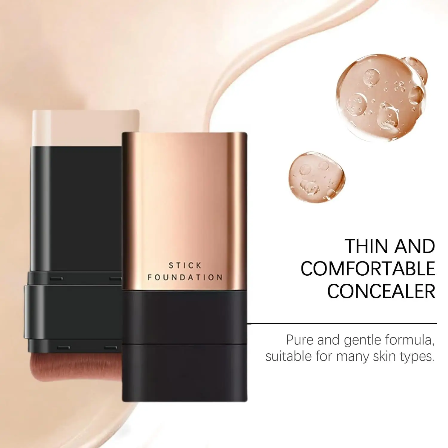 Korektor i podkład w sztyfcie 2 w 1 - wodoodporny, odporny na pot, pełne krycie |   Długotrwały matowy efekt na cały dzień |   Codzienne i specjalne