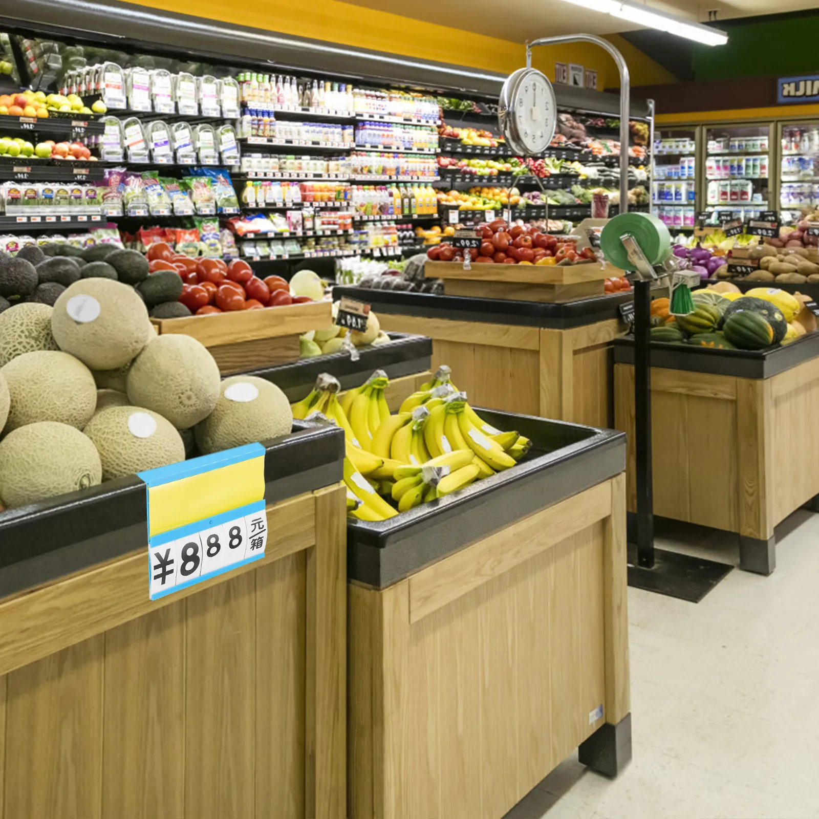 

4Pcs Plastic Erasable Price Display Tags Hanging Supermarket Price Signs with Number Cards for Fresh Food Cooked Food Retail