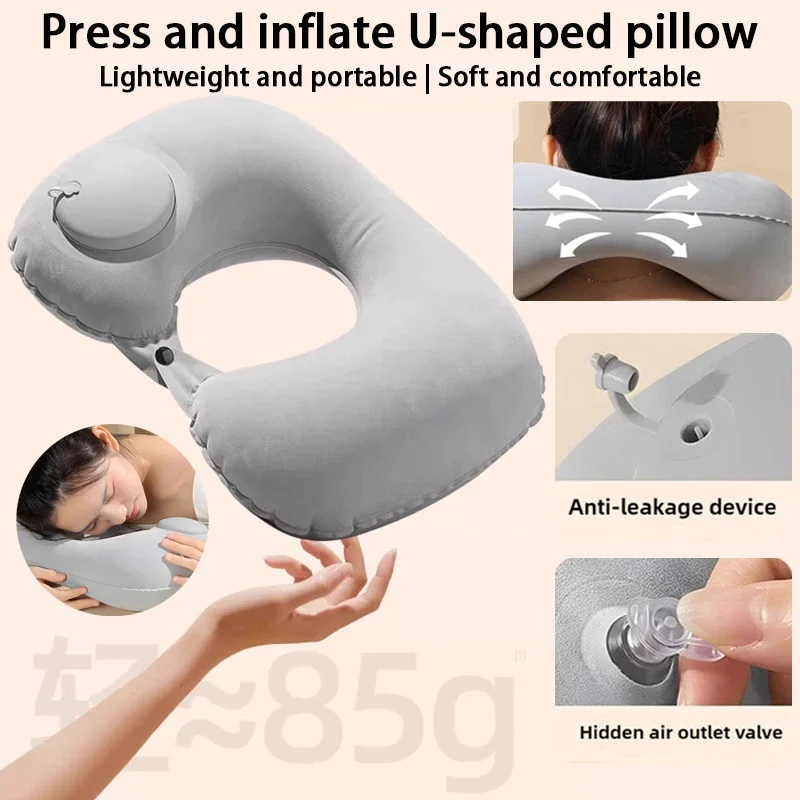 

Inflatable U-shaped Pillow Portable Folding Adult Outdoor Sleep Pillow Waist Cushion Office Pillow Napping and Sleeping Artifact