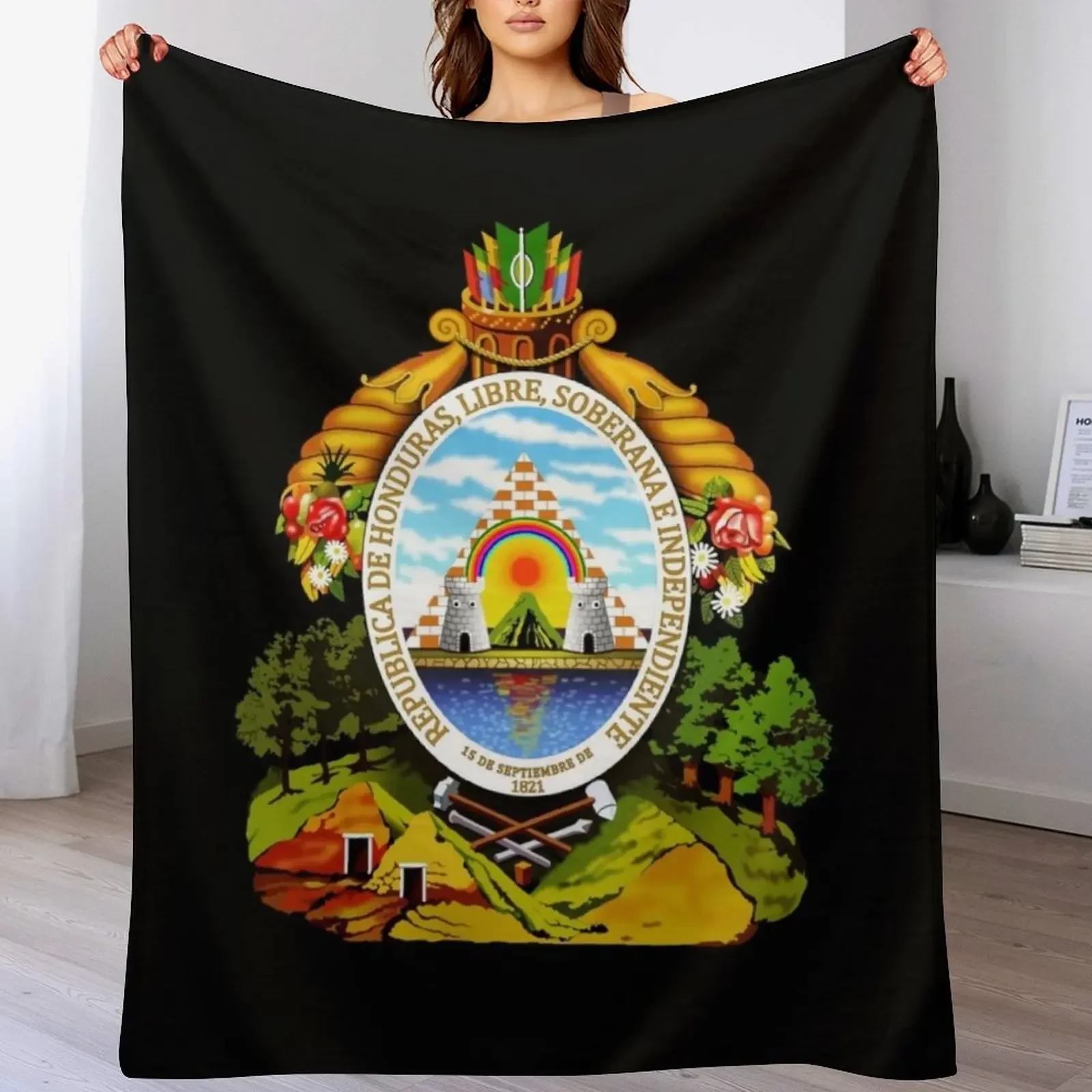 Coat of arms of Honduras Throw Blanket cosplay anime Luxury St Travel Hair Blankets