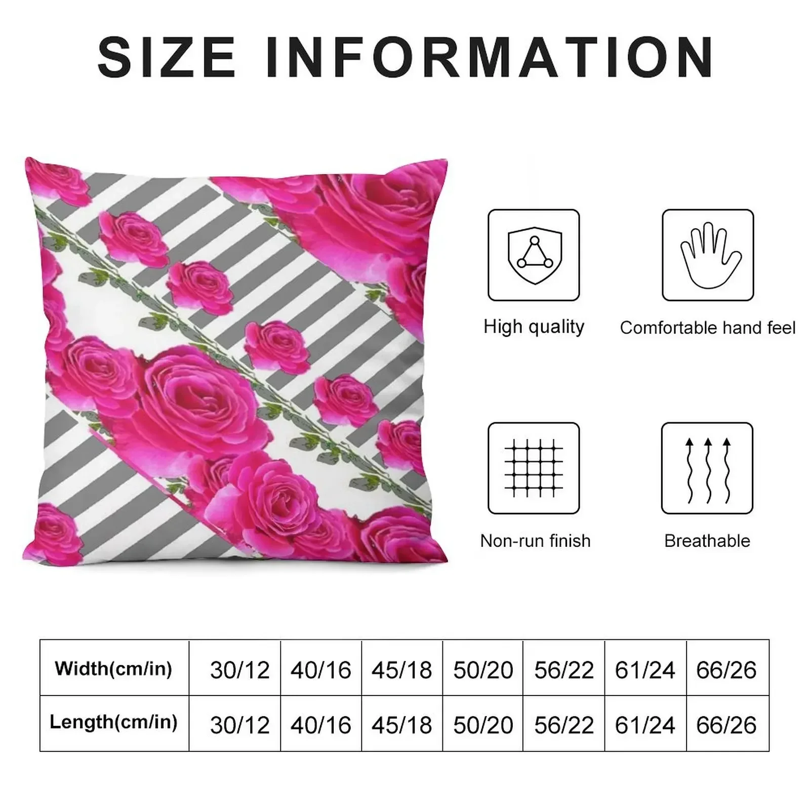 GREY ART CERISE PINK ROSE GARDEN Throw Pillow Ornamental Pillow Decorative Cushions pillow pillowcase