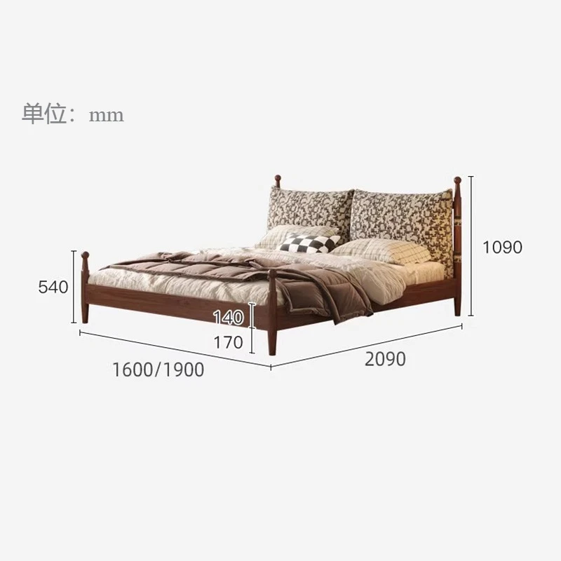 180x200cm Aesthetic Bed Wooden Frames Queen Size Nordic Design Bed 2 People Adult Women Frame Full Size Bedroom Furnitures