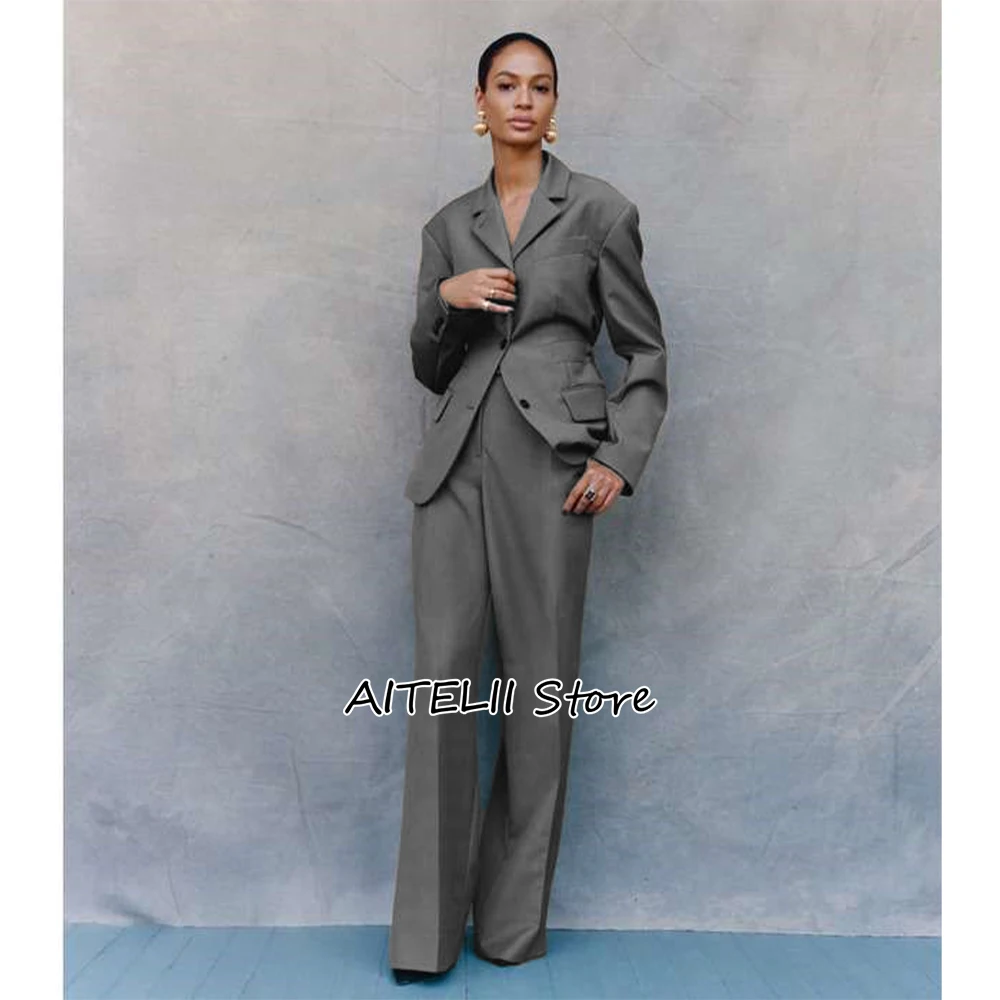 Blazer Pants Set Suits for Women Suit Set 2023 Single Breasted Notched Lapel Elegant Two Piece Office Female Sets