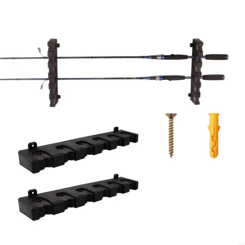 Soporte vertical para caña pescar, estante para caña pescar montado en pared, combos caña pescar para tienda