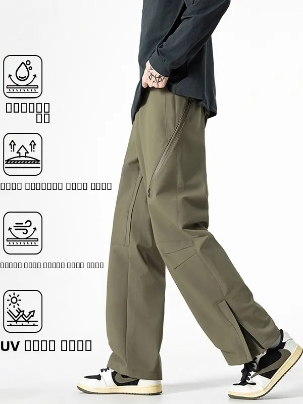 

Loose Fit American Sle Outdoor Work Trousers New Spring Summer Autumn Wide Leg Long Pants Casual Straight Leg Polyester Fiber