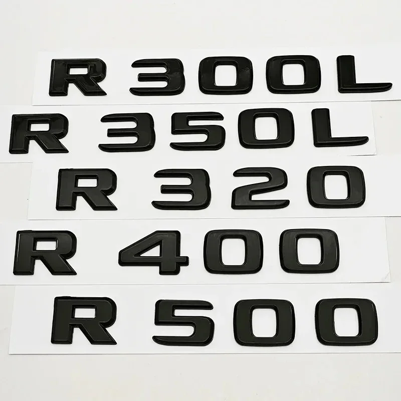 Glossy Black For Mercedes Benz R Class R300L R350L R320 R400 R500 Trunk Letter Emblem Badge Logo Car Styling Sticker Accessories